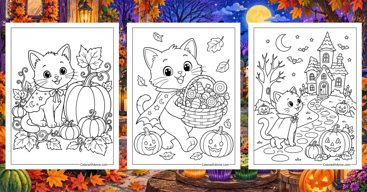 Halloween Cat Coloring Pages banner