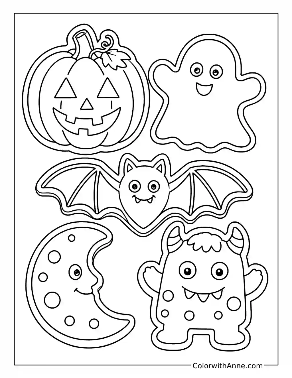 Halloween Monster Cookies coloring page