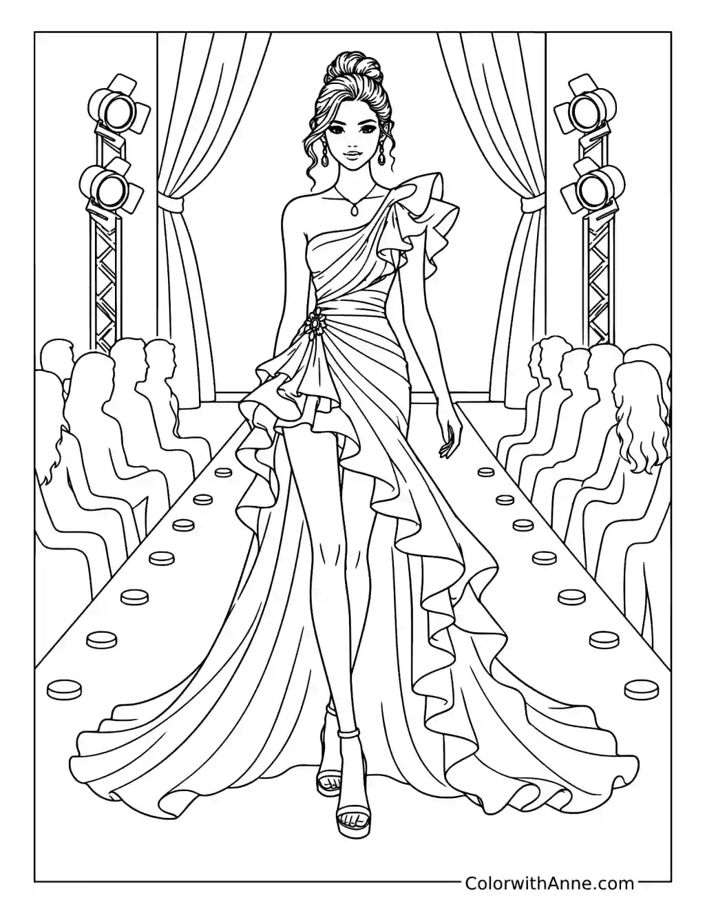 Haute Couture Runway Debut coloring page