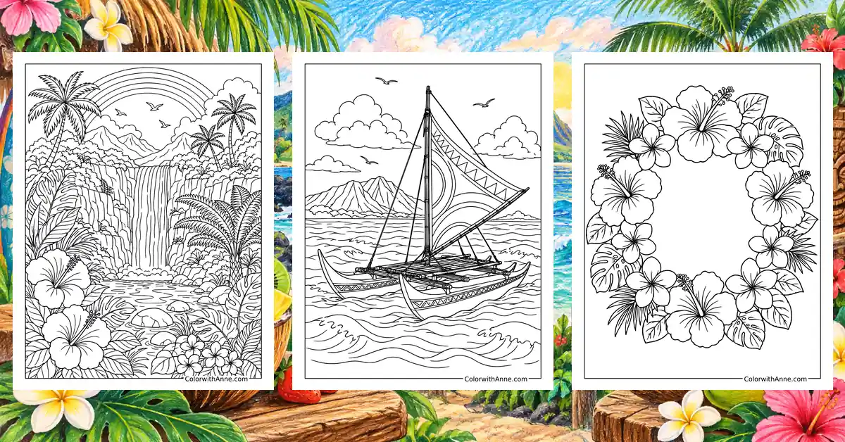 Hawaii Coloring Pages banner