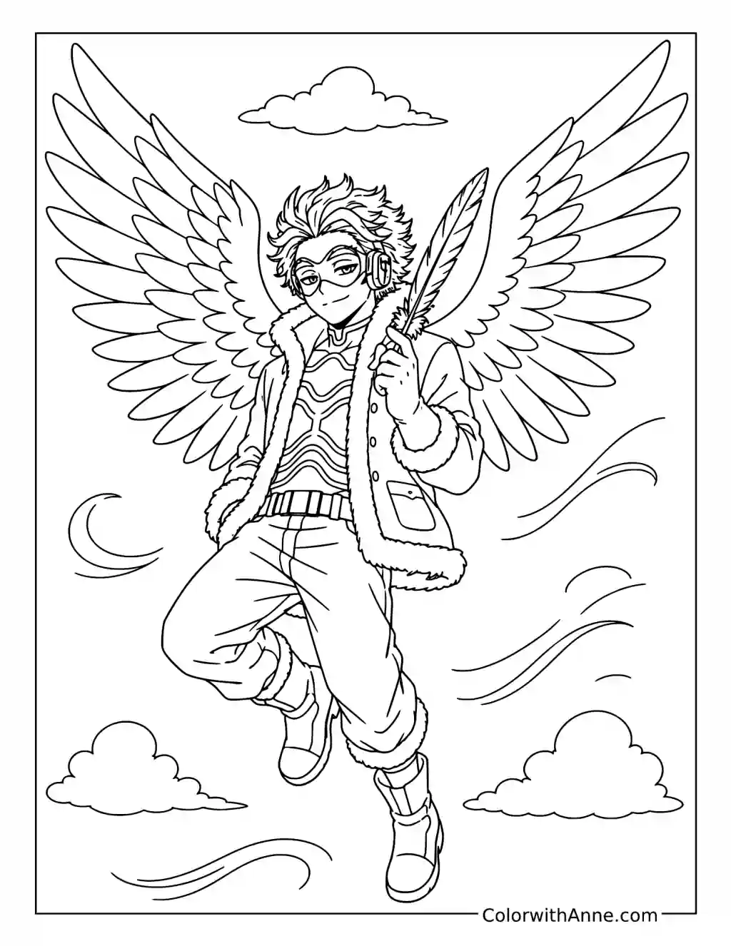 Hawks Winged Hero coloring page