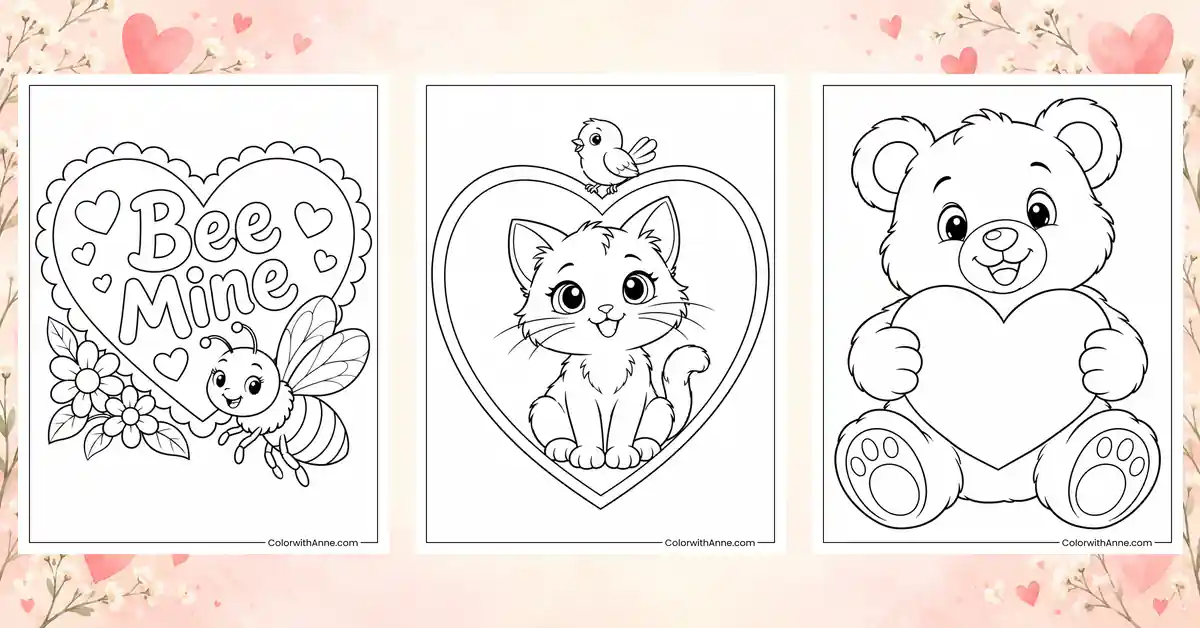 Heart Coloring Pages (Free PDF Printables)