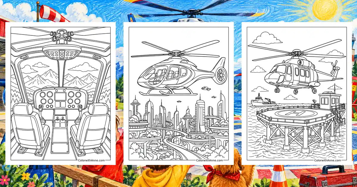 Helicopter Coloring Pages banner