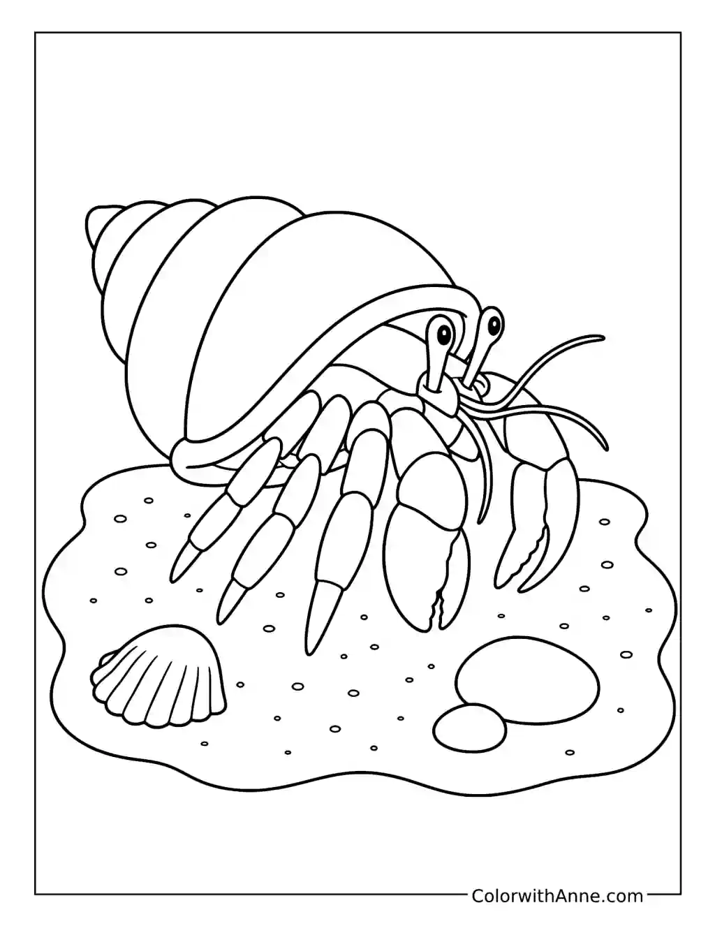 Hermit Crab in a Spiral Shell coloring page
