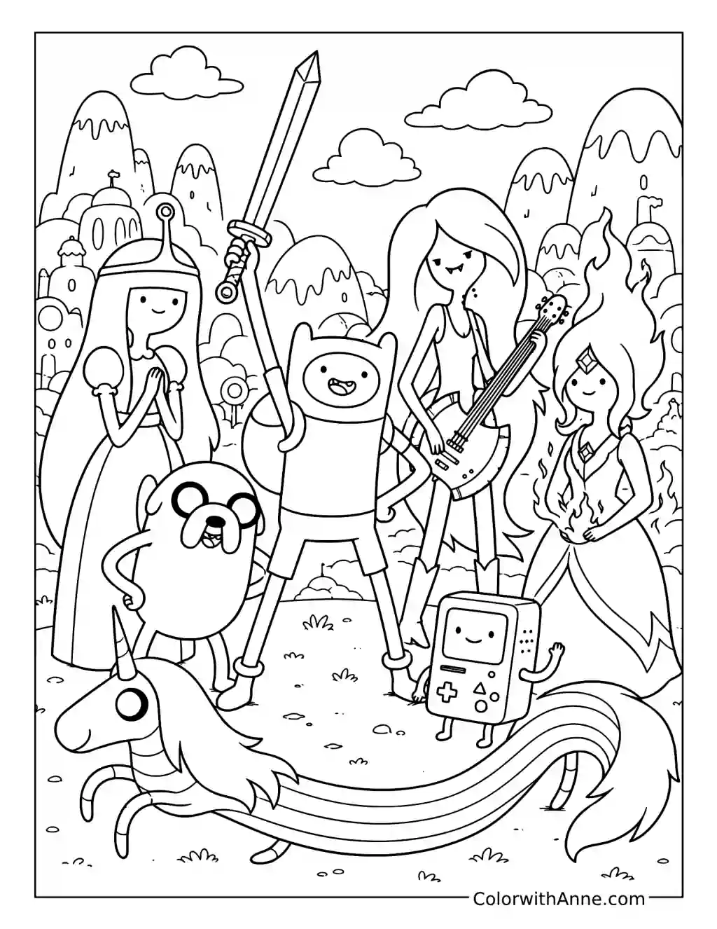 Heroes of the Land of Ooo coloring page