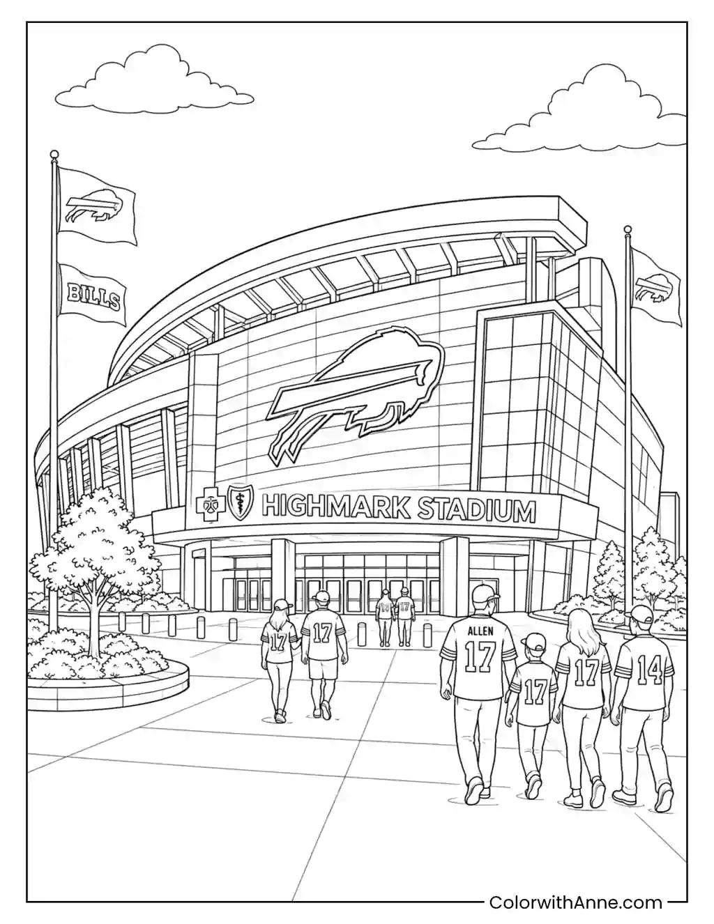 Highmark Stadium Exterior coloring page