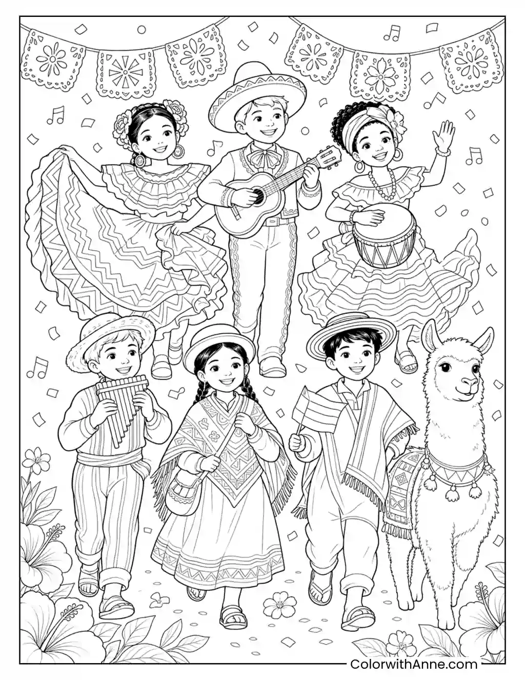 Hispanic Heritage Festival Parade coloring page