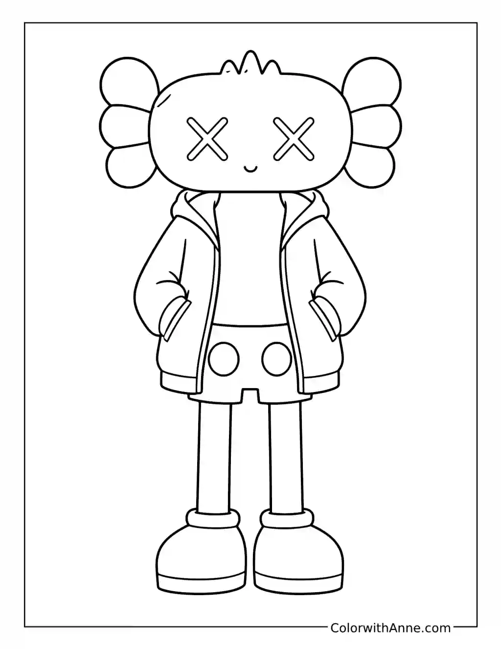Hooded X-Eyed Art Toy coloring page