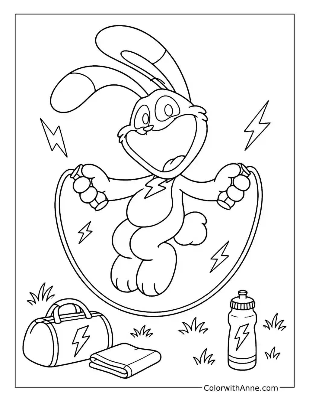 Hoppy Hopscotch Jumping Rope coloring page