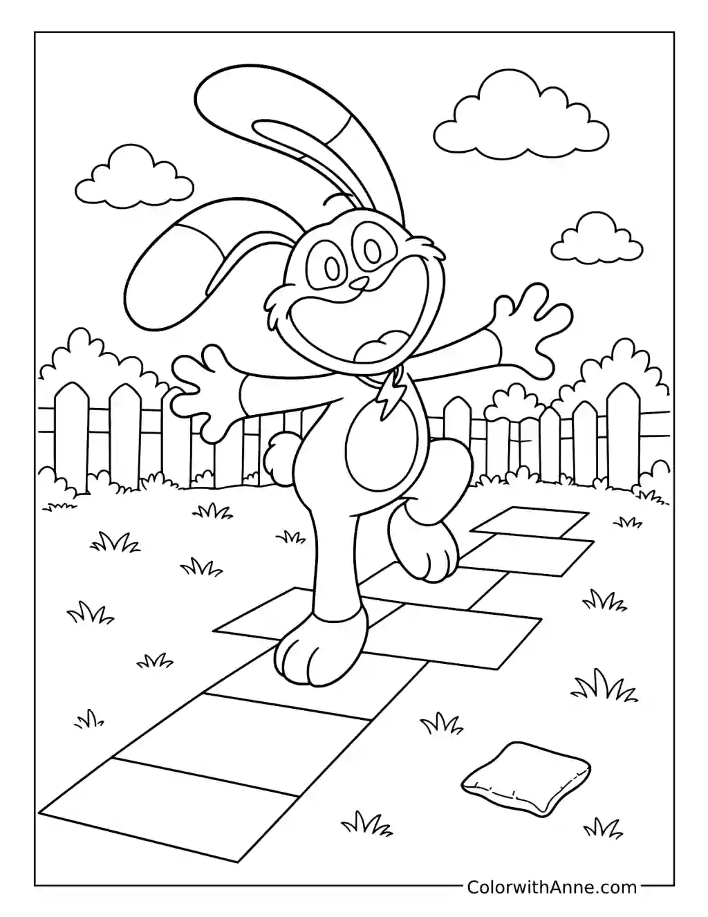 Hoppy Hopscotch Playing Hopscotch coloring page