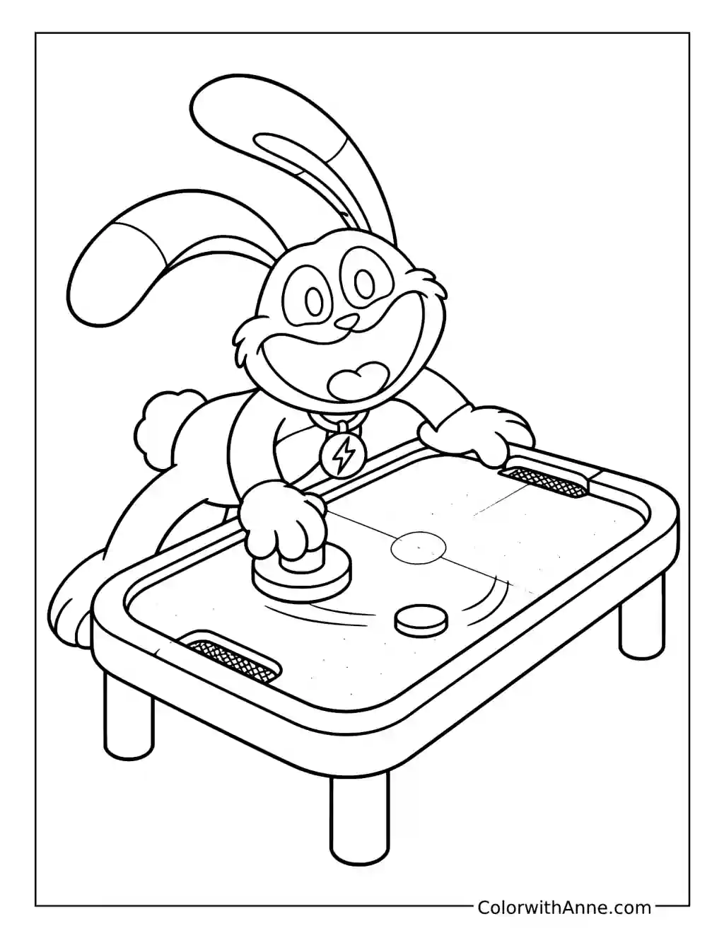 Hoppy Hopscotch Plays Air Hockey coloring page