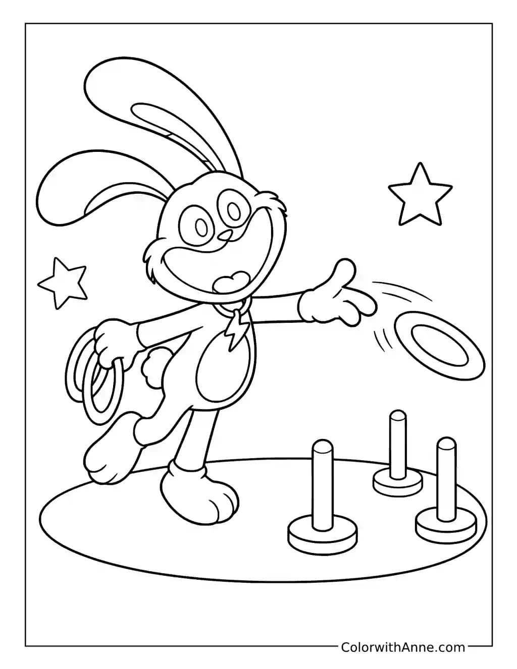 Hoppy Hopscotch Plays Ring Toss coloring page