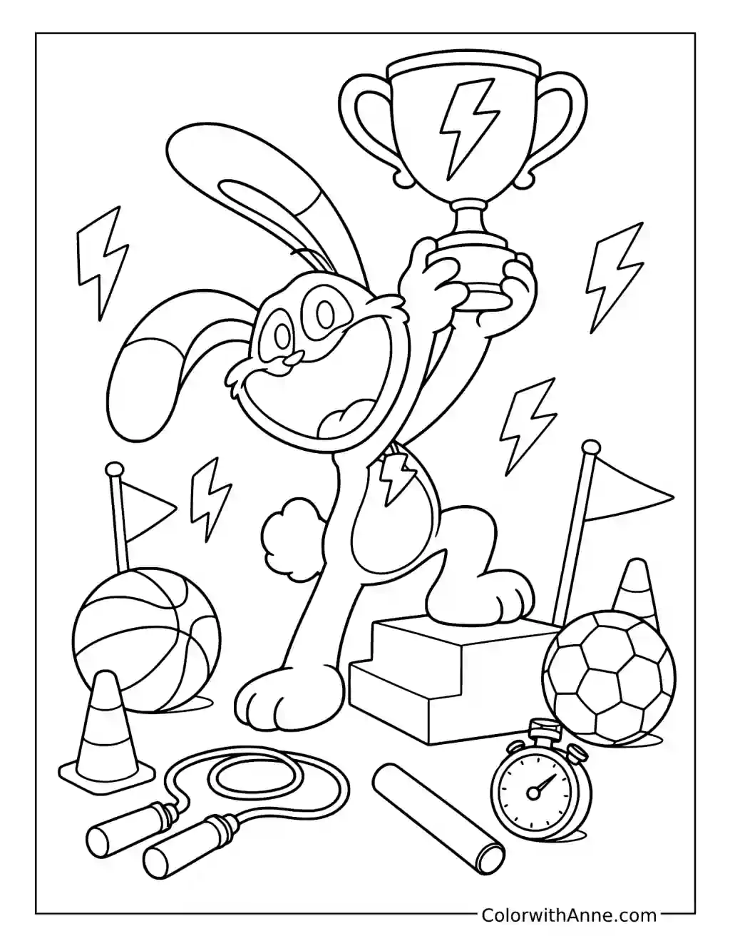 Hoppy Hopscotch Sports Day Champion coloring page