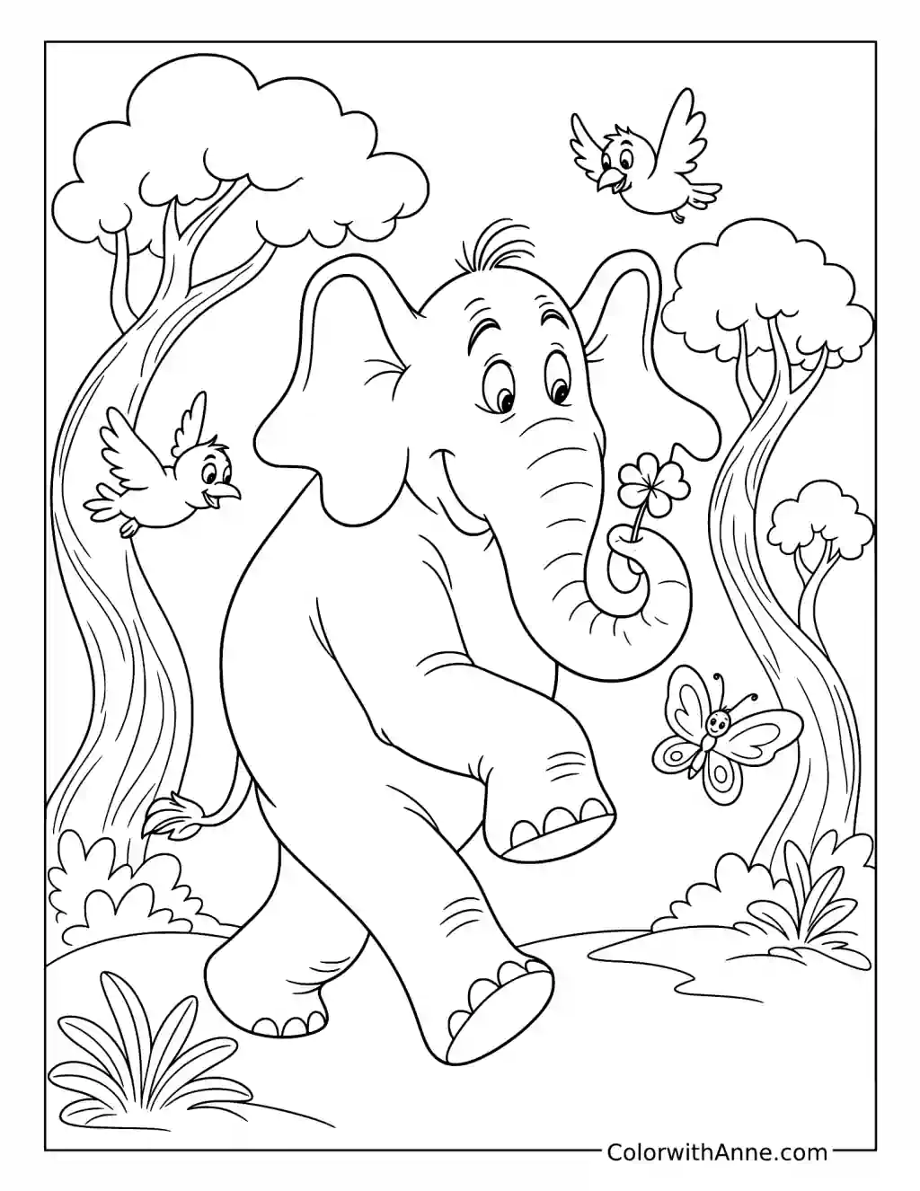 Horton's Clover Forest Walk coloring page