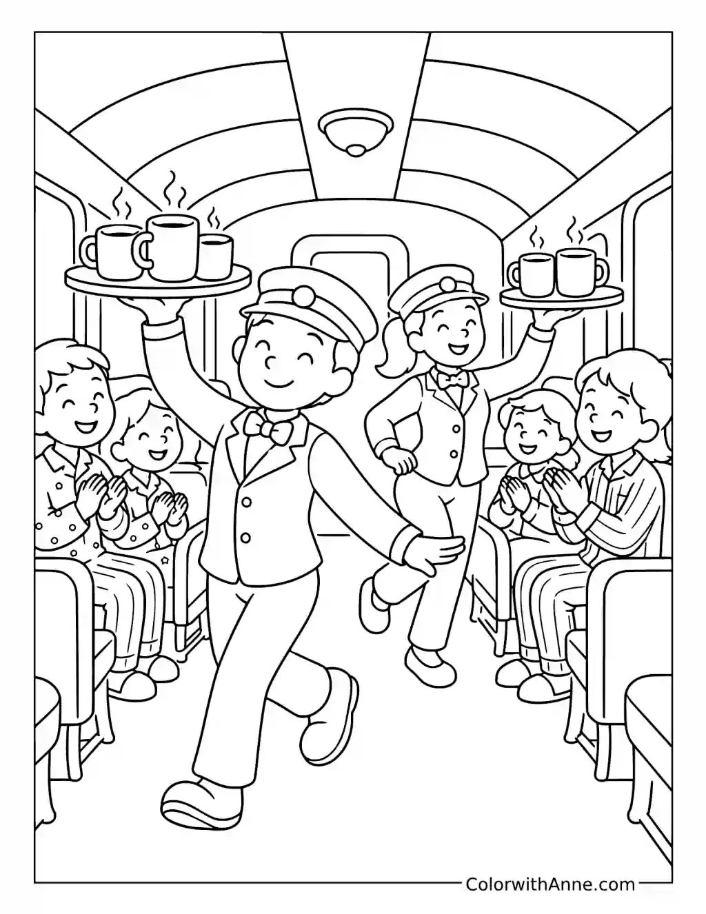 Hot Chocolate on the Polar Express coloring page