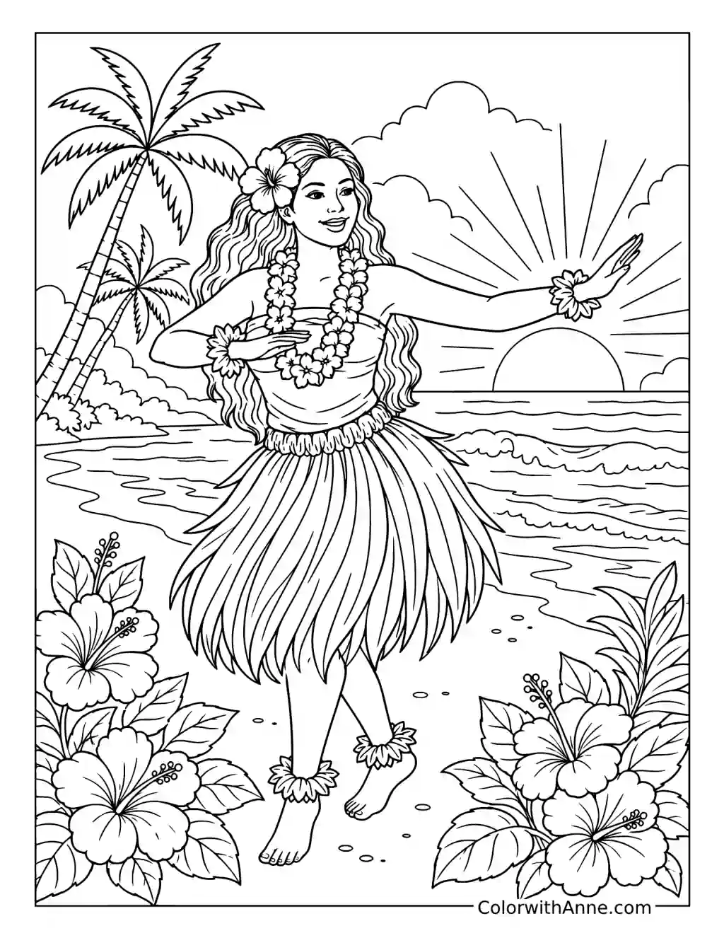 Hula Dancer coloring page