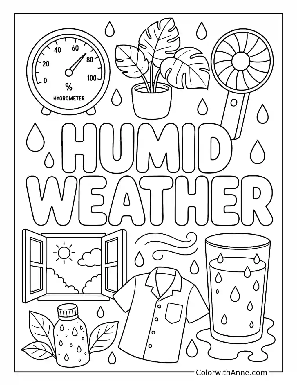 Humid Weather coloring page