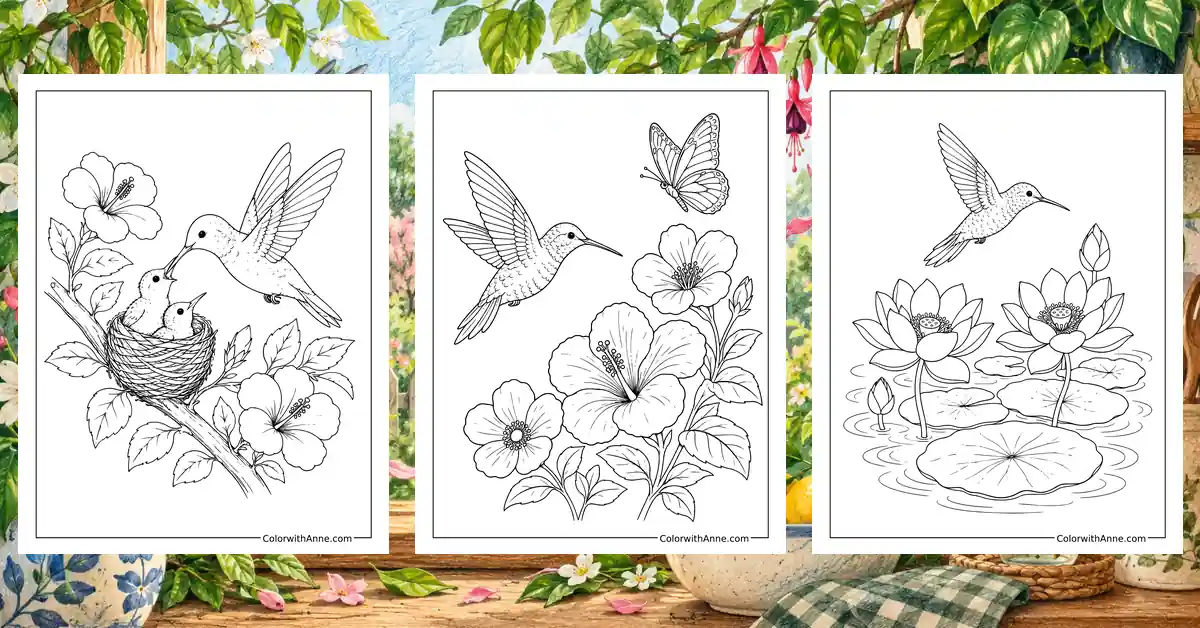 Hummingbird Coloring Pages banner