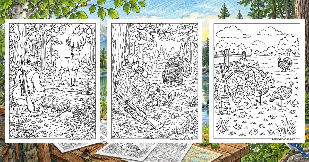 10 Hunting Coloring Pages (Free PDF Printables)