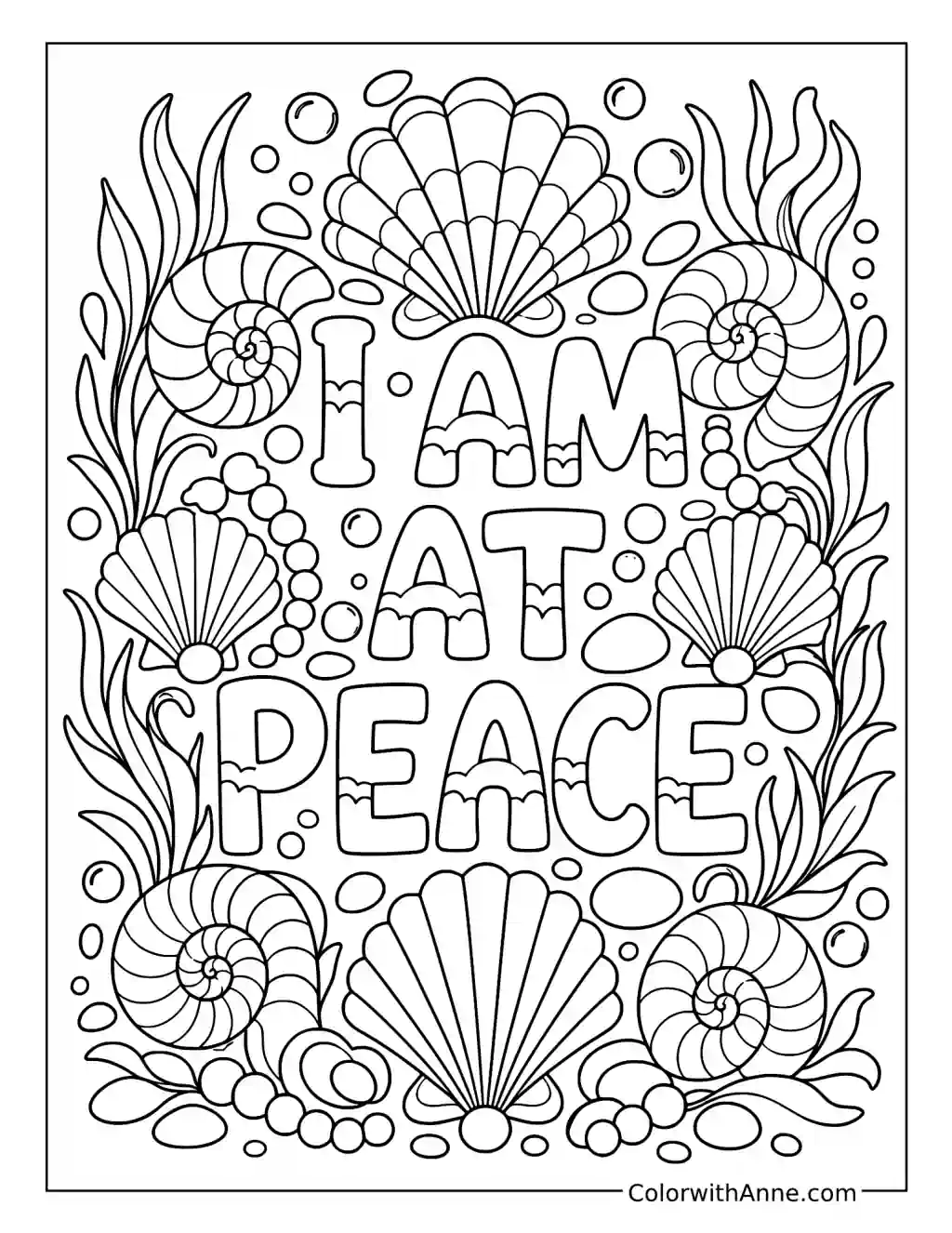 I Am at Peace coloring page
