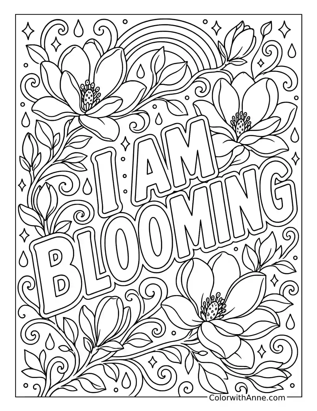 I Am Blooming coloring page