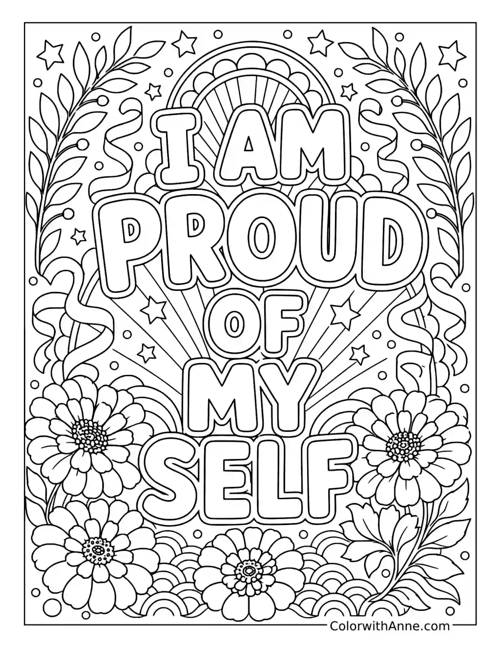 I Am Proud of Myself coloring page