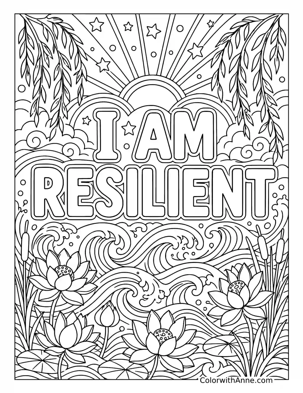 I Am Resilient coloring page