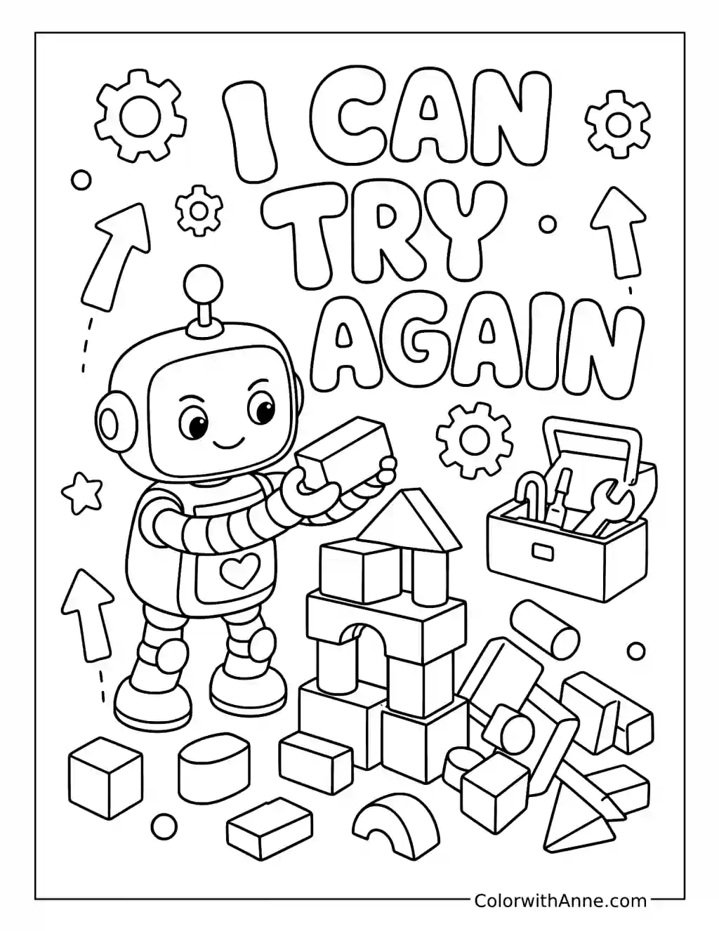 I Can Try Again coloring page