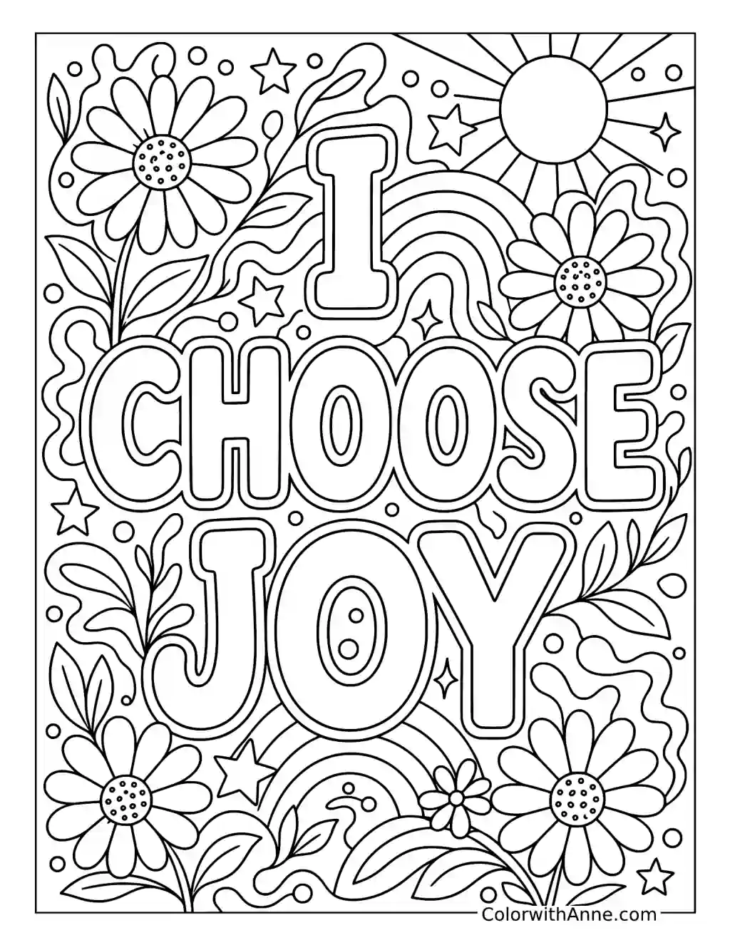 I Choose Joy coloring page