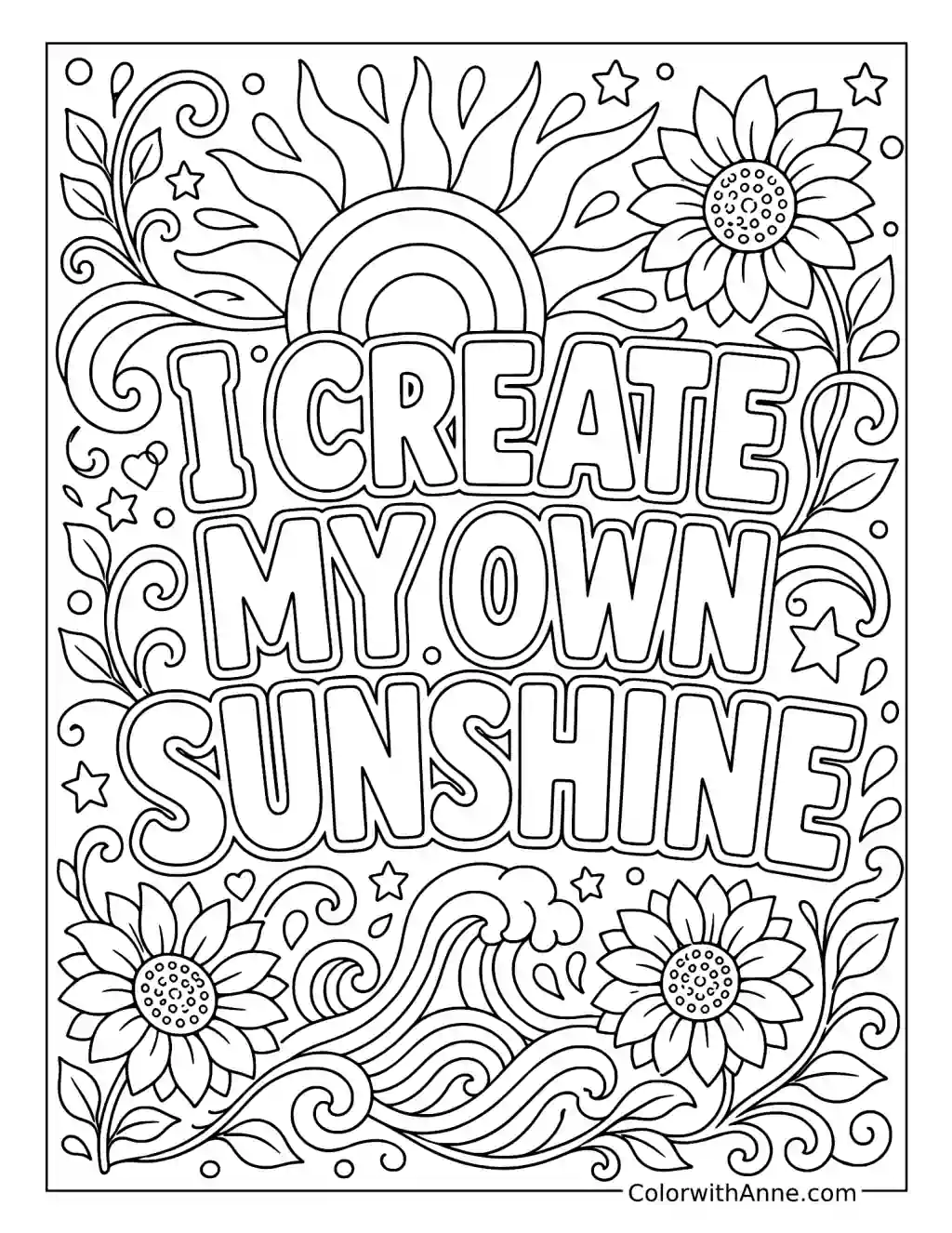 I Create My Own Sunshine coloring page