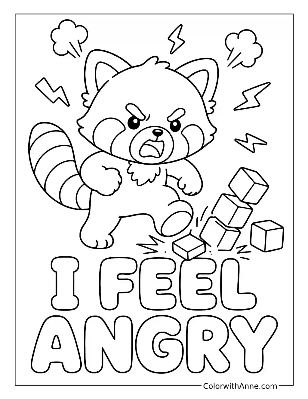 I Feel Angry coloring page
