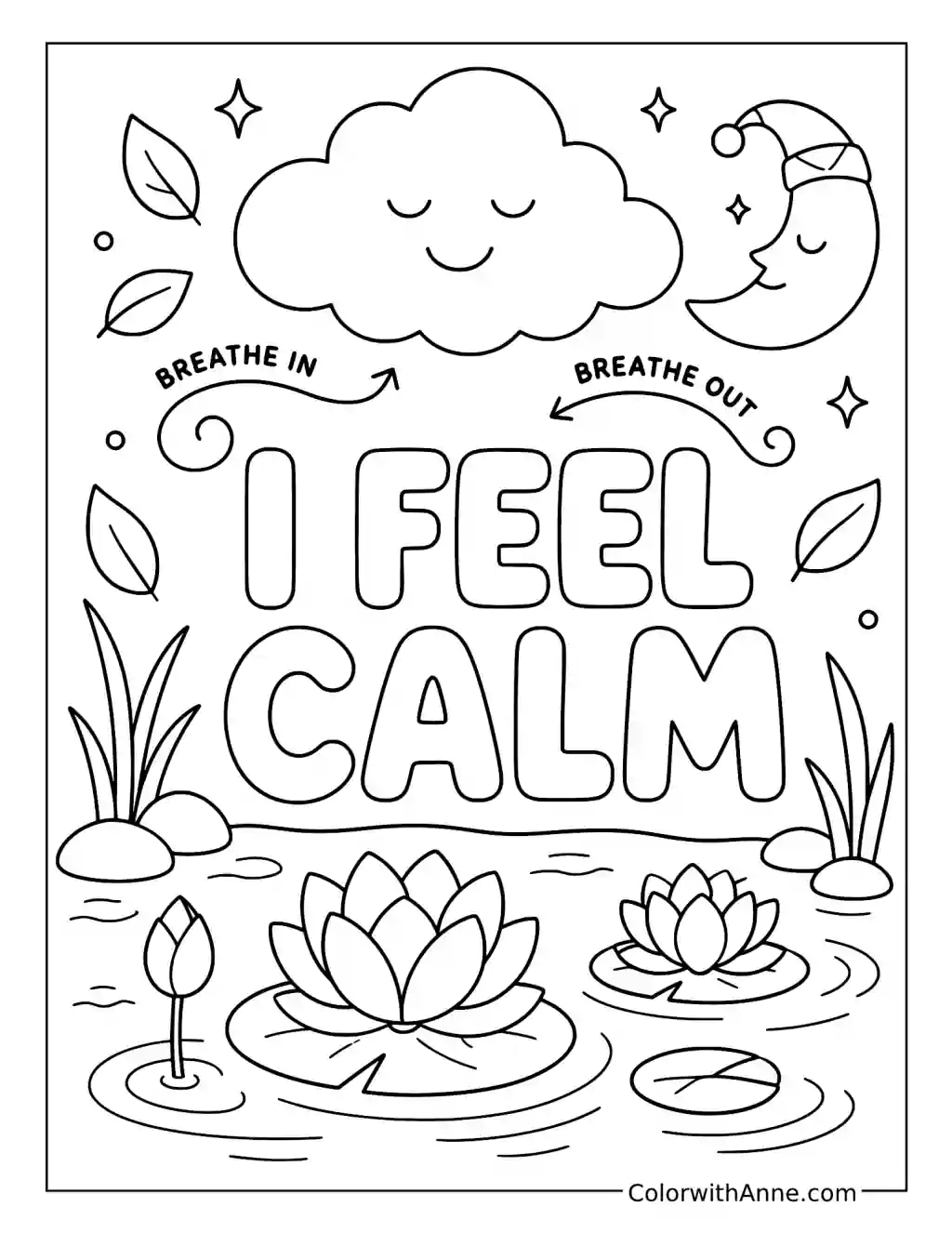 I Feel Calm coloring page