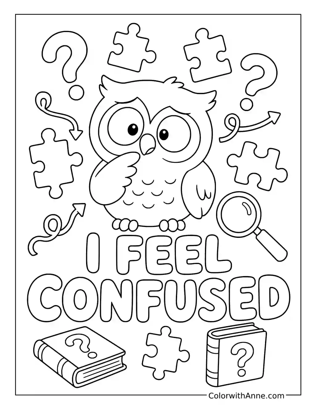 I Feel Confused coloring page