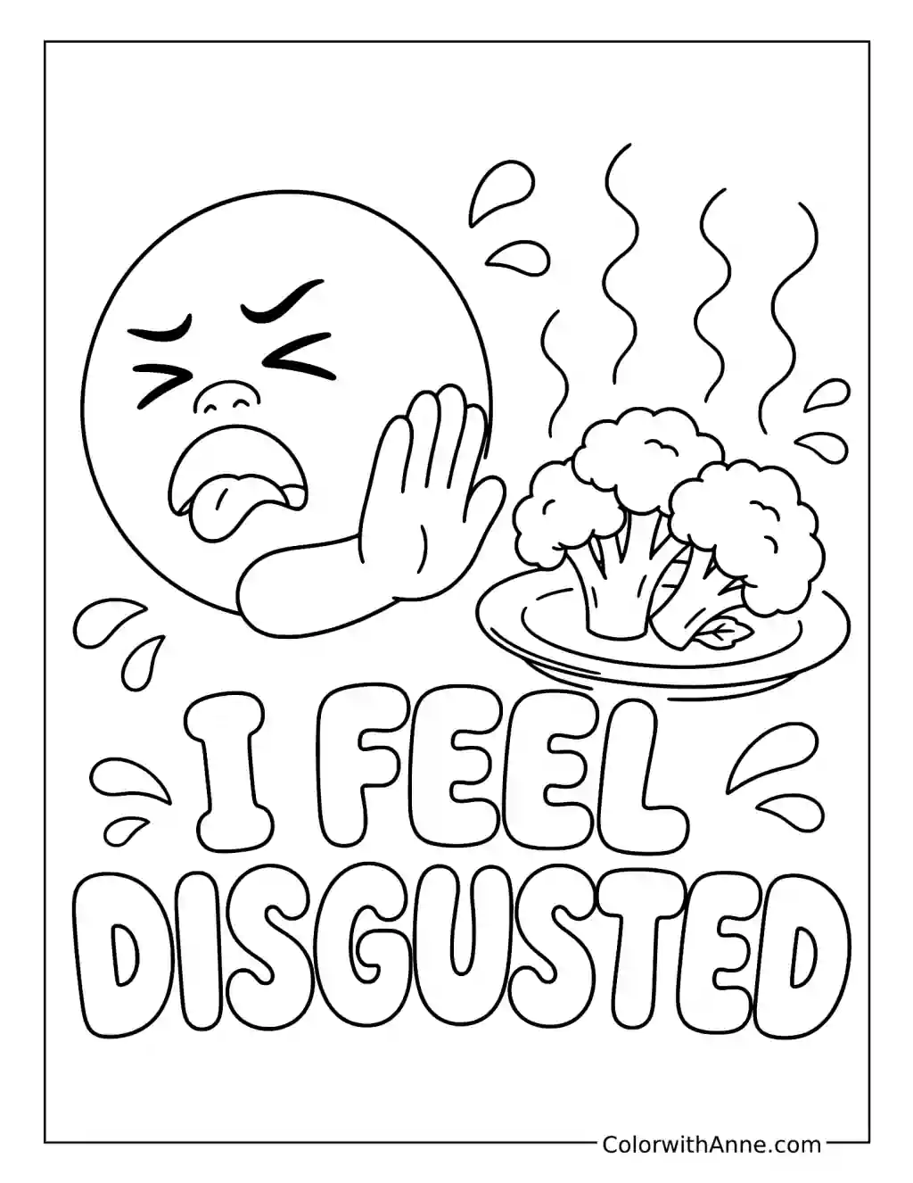 I Feel Disgusted coloring page
