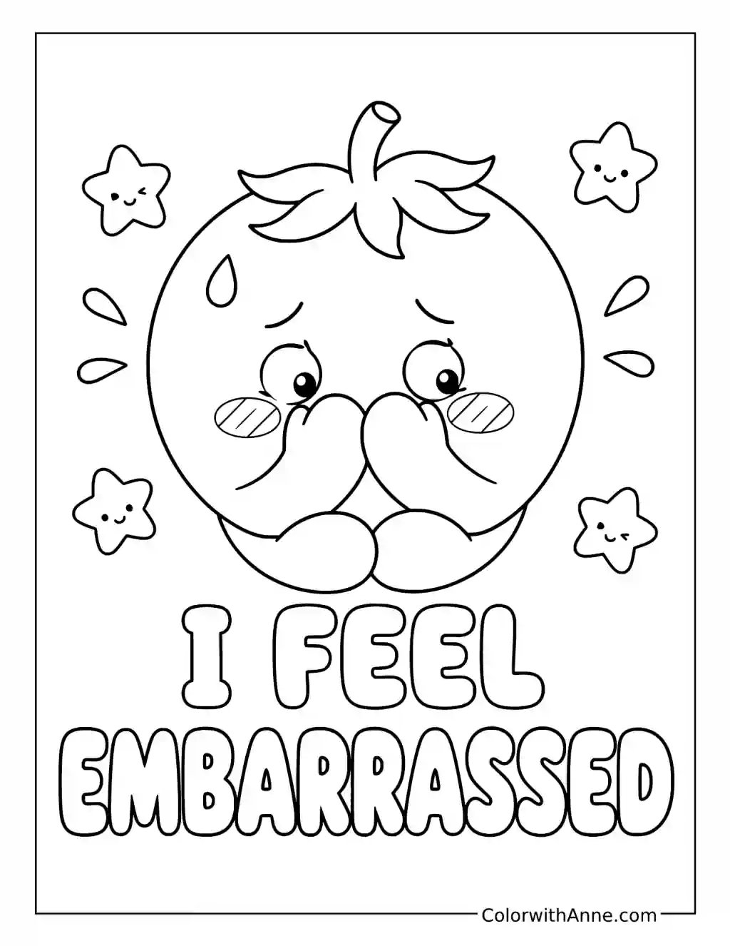 I Feel Embarrassed coloring page