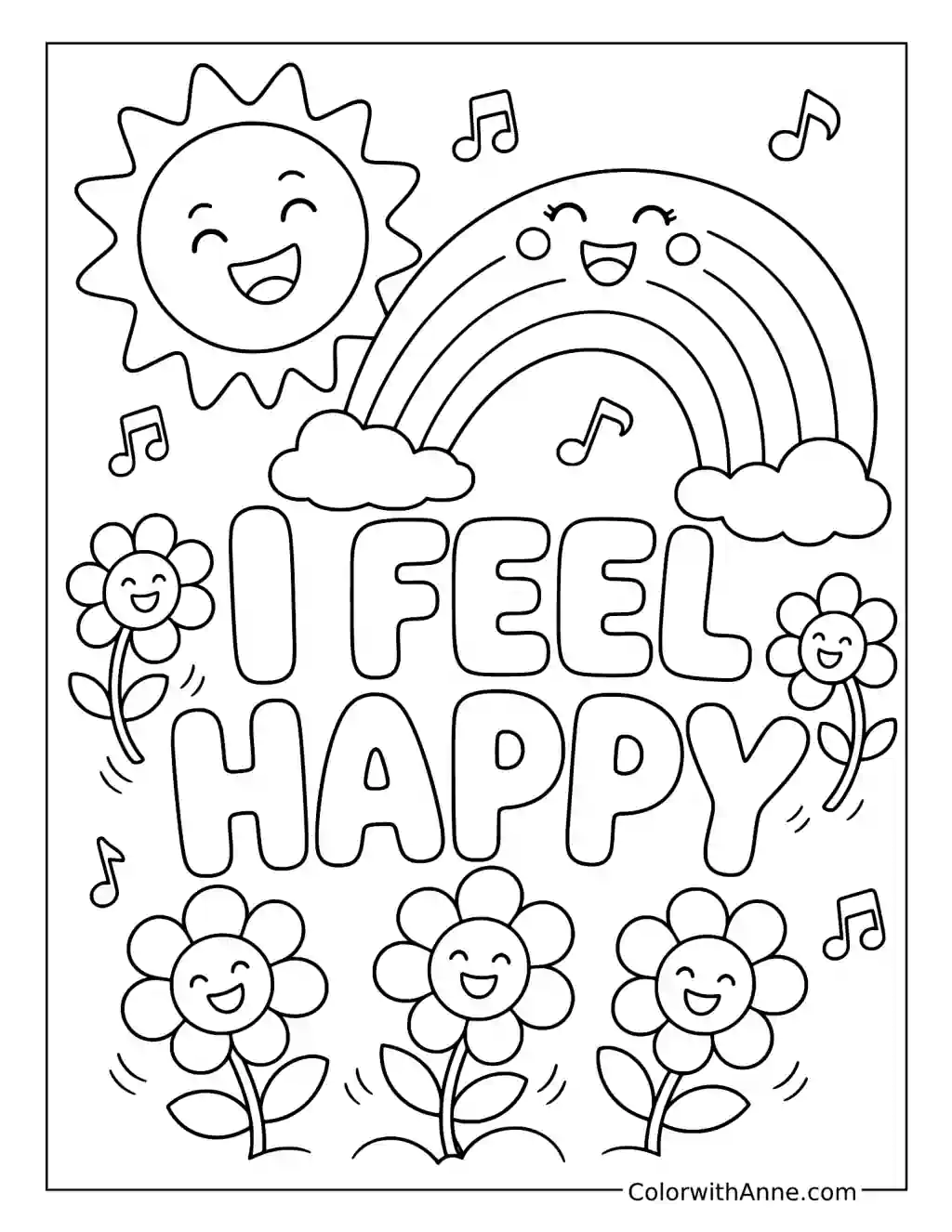 I Feel Happy coloring page