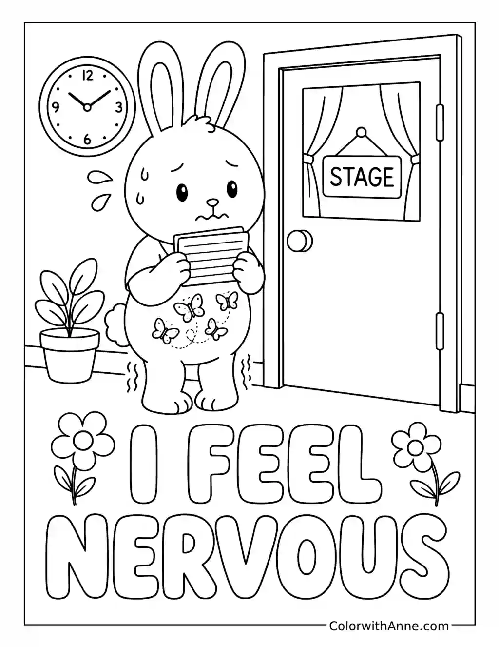I Feel Nervous coloring page