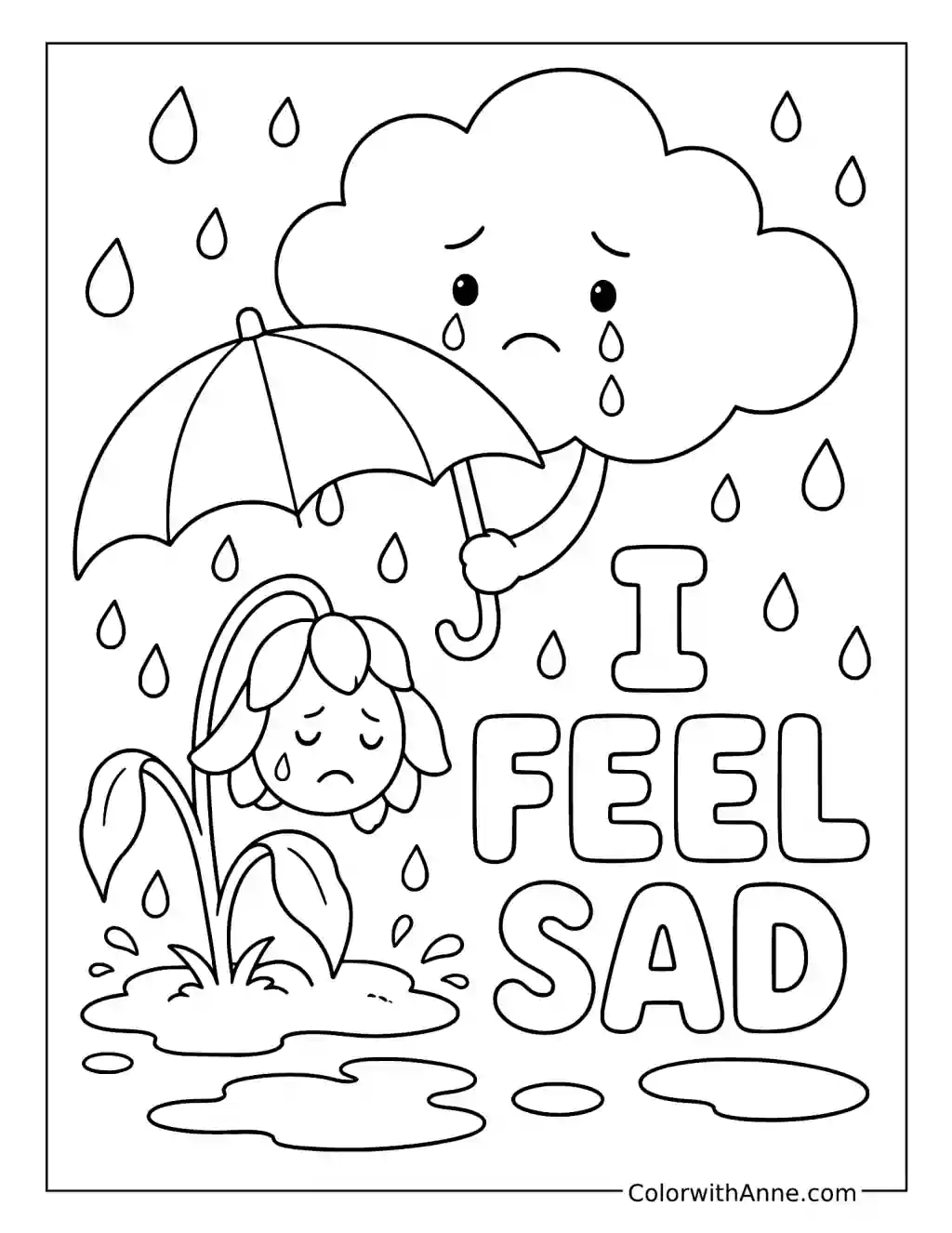 I Feel Sad coloring page