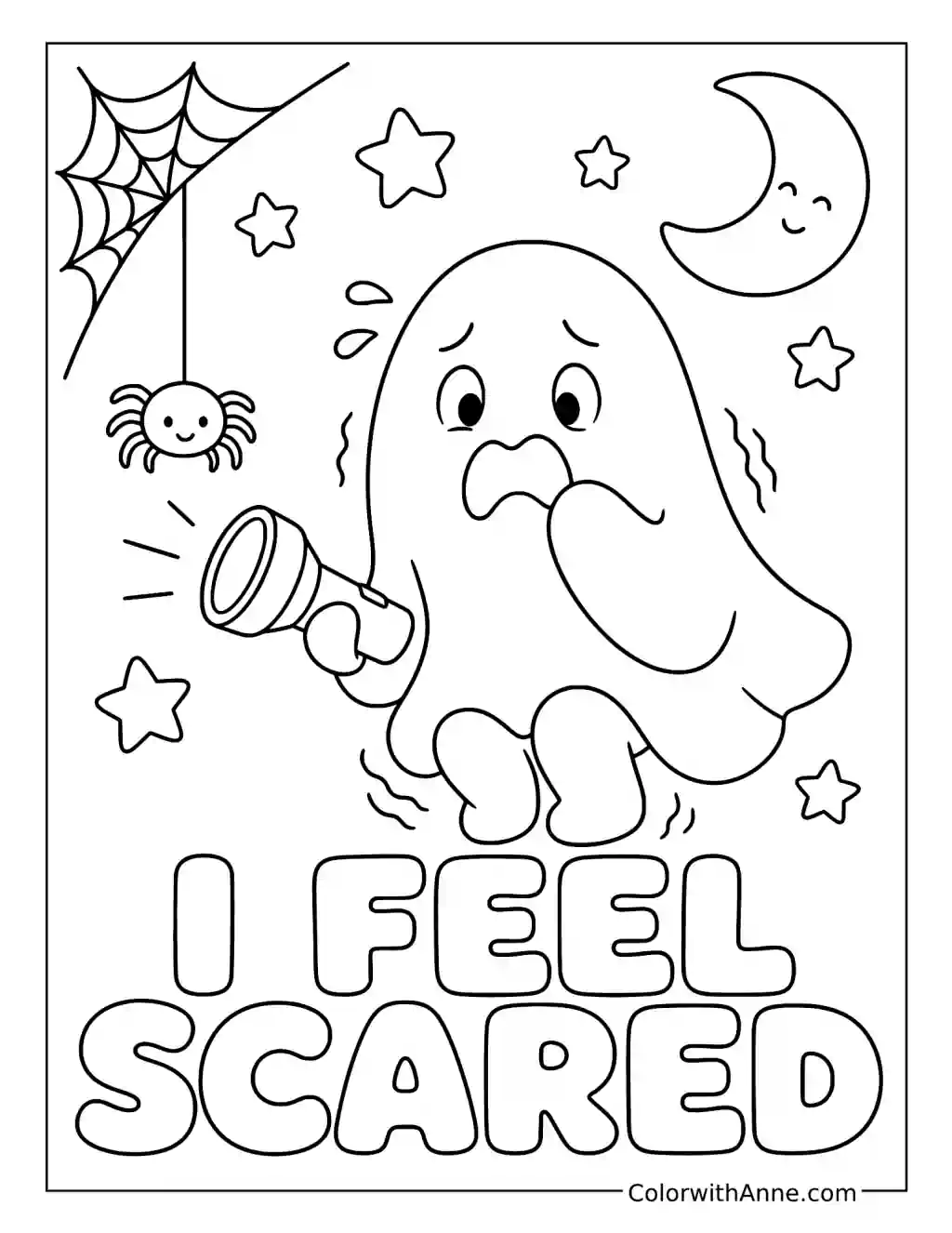 I Feel Scared coloring page