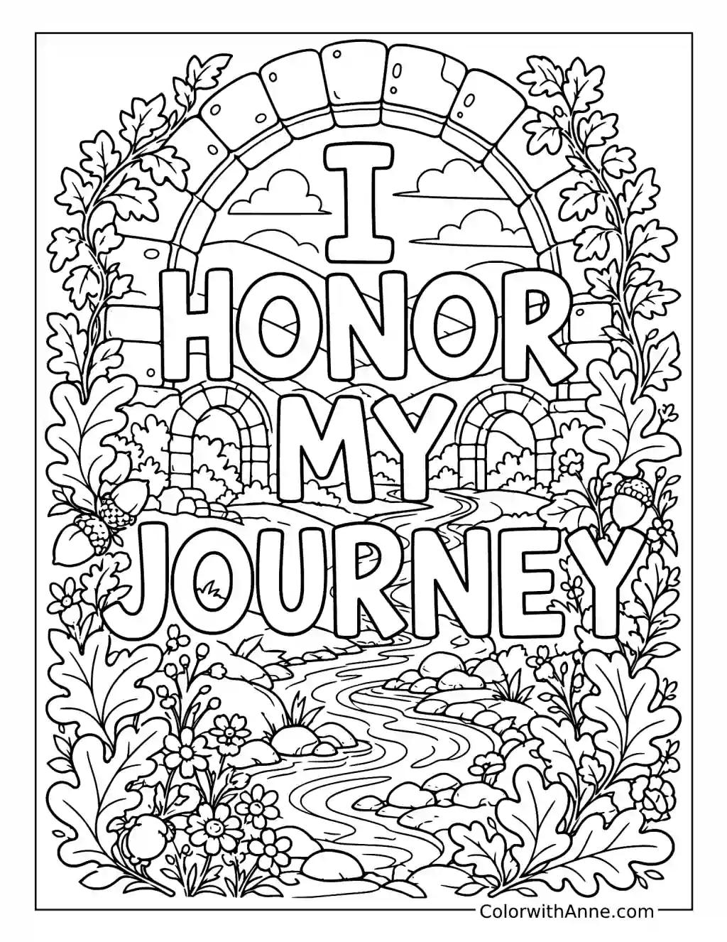 I Honor My Journey coloring page