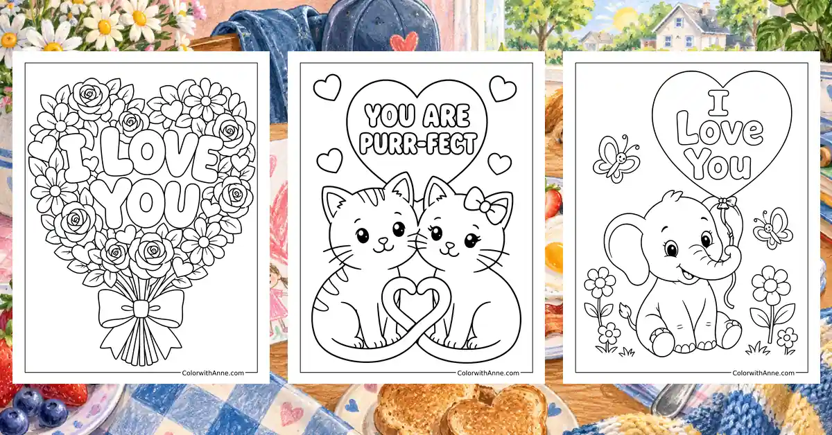 I Love You Coloring Pages banner