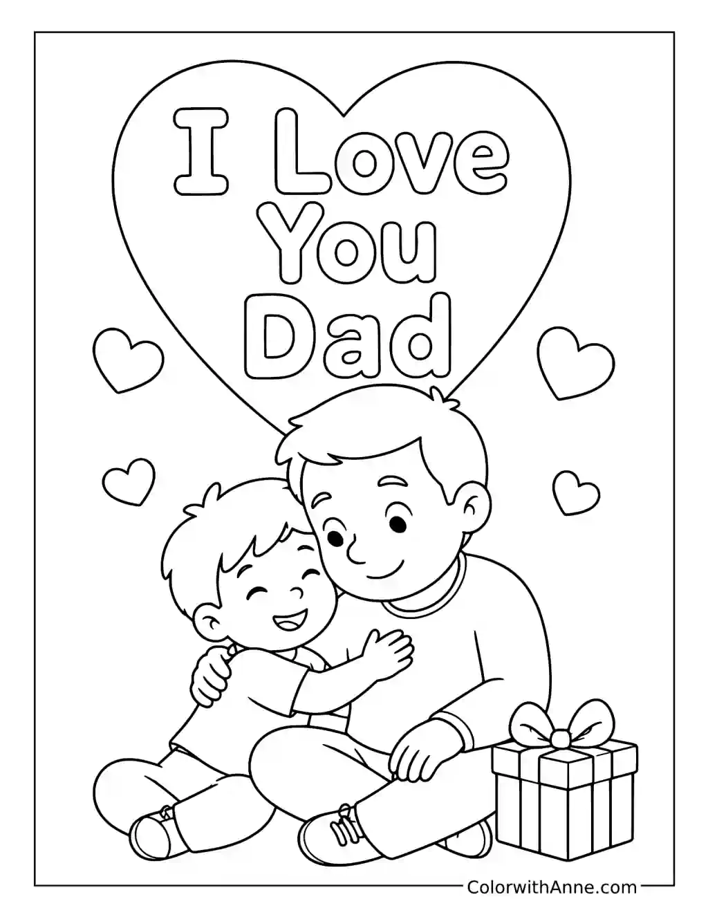 I Love You Dad coloring page