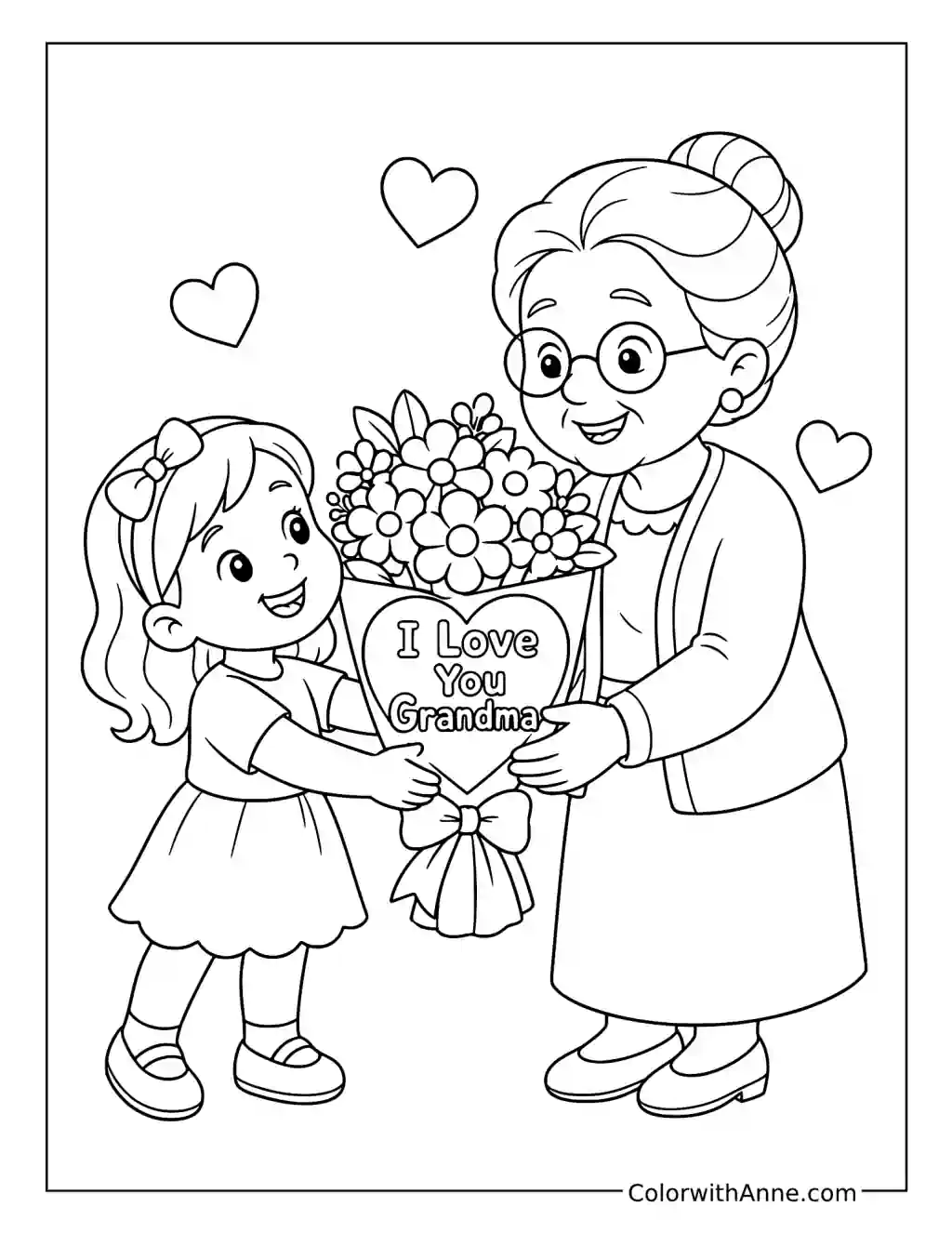 I Love You Grandma coloring page