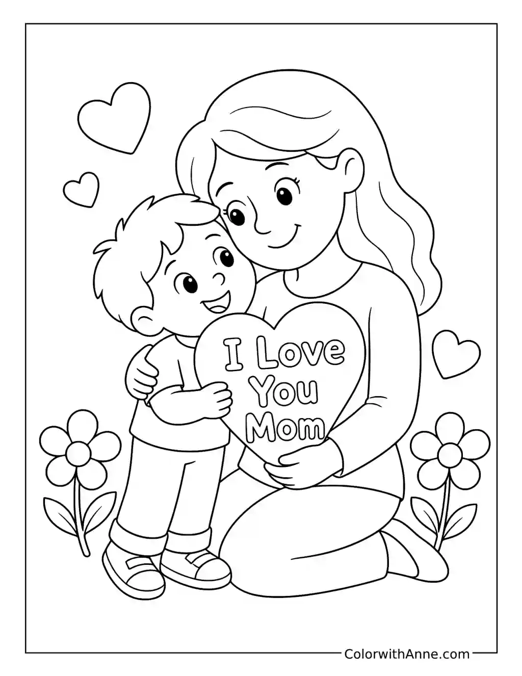 I Love You Mom coloring page