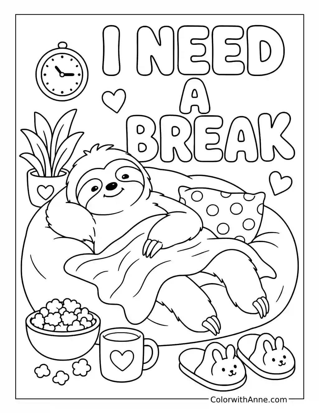 I Need a Break coloring page