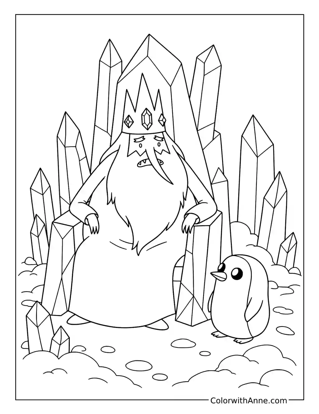 Ice King in His Frozen Castle coloring page