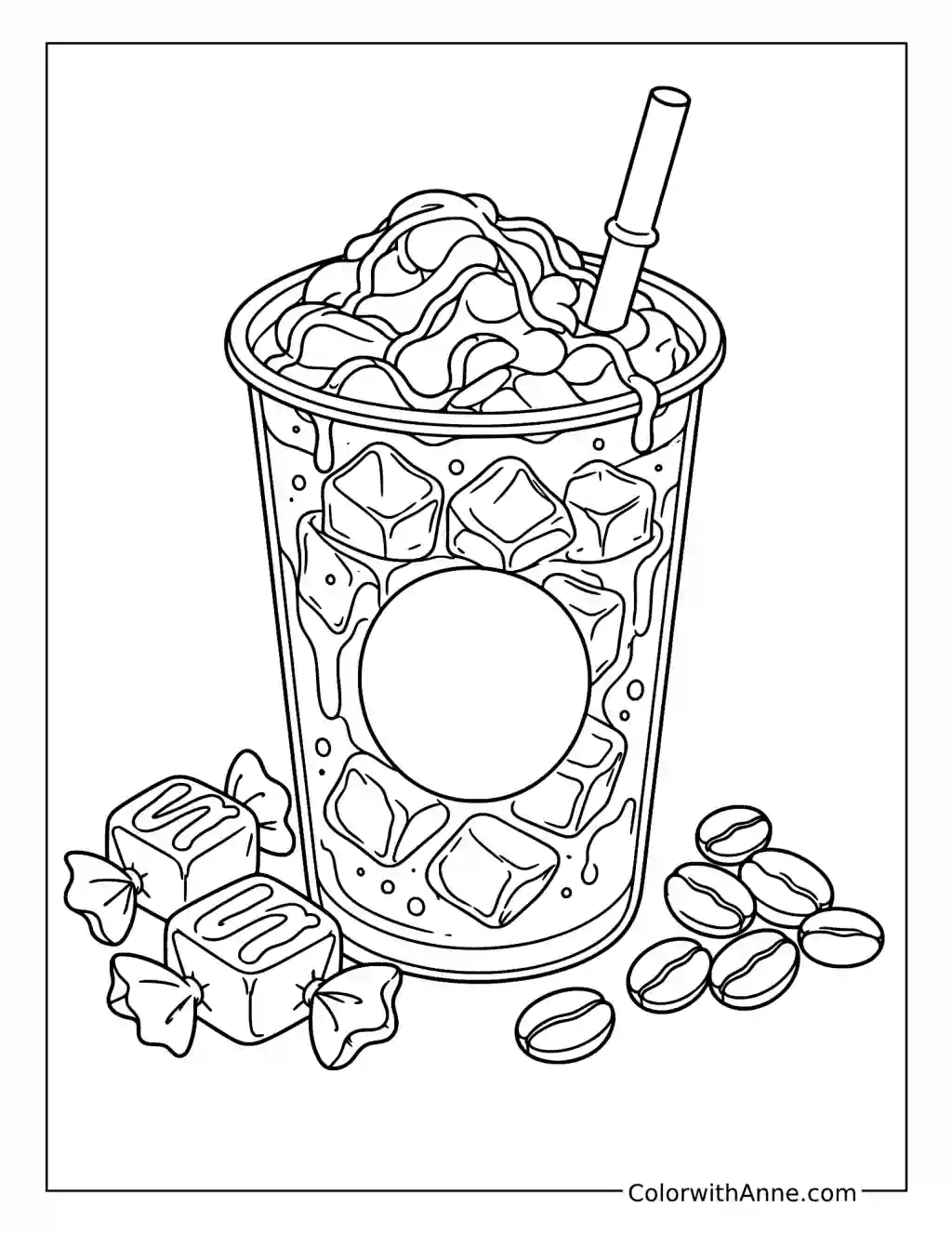 Iced Caramel Coffee coloring page