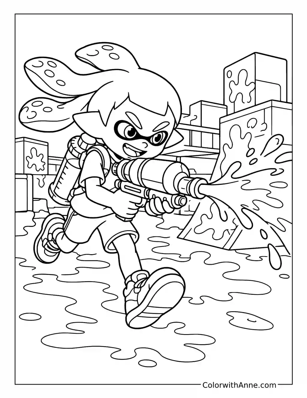 Inkling Boy Spraying Ink coloring page