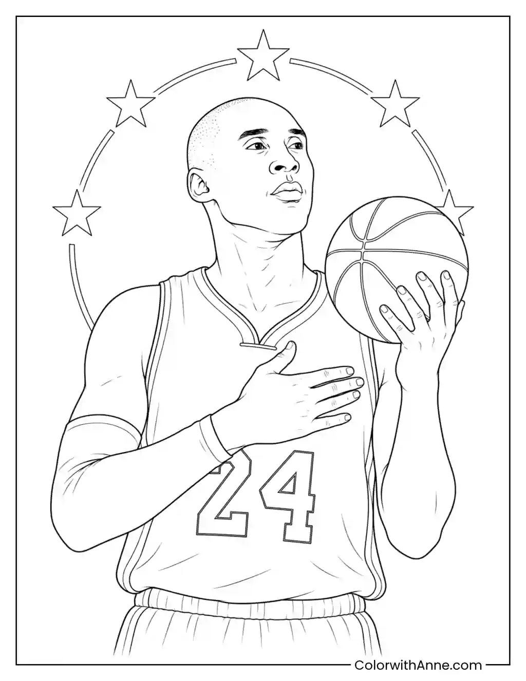 Inspirational Kobe Bryant Portrait coloring page