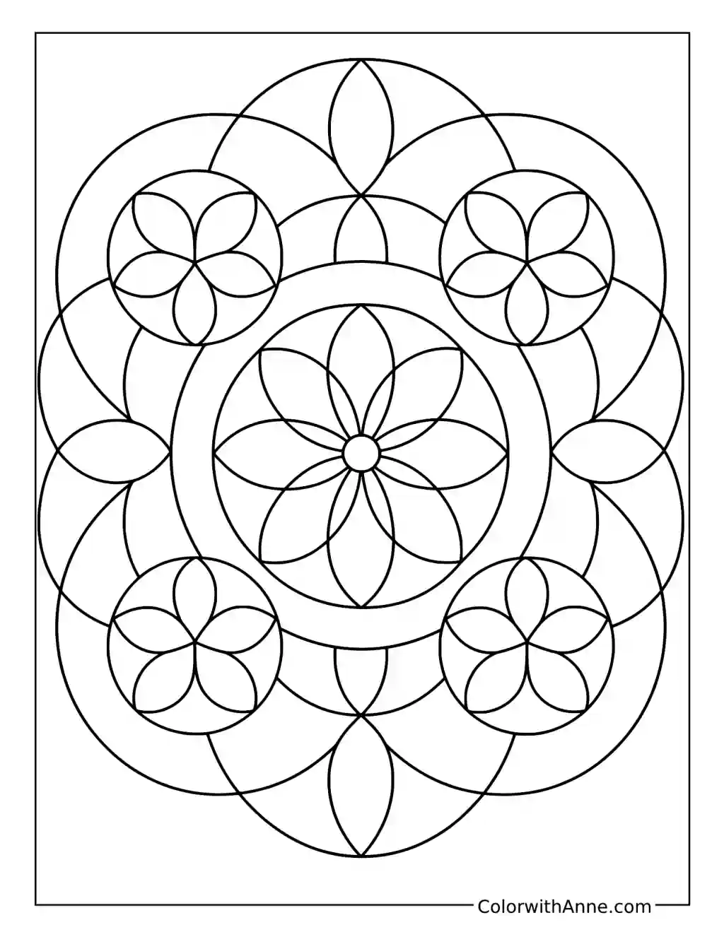 Interlocking Circles Pattern coloring page